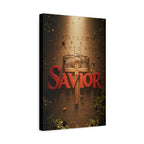 Savior Cross Matte Canvas Wall Art — Christian Religious Inspirational Decor