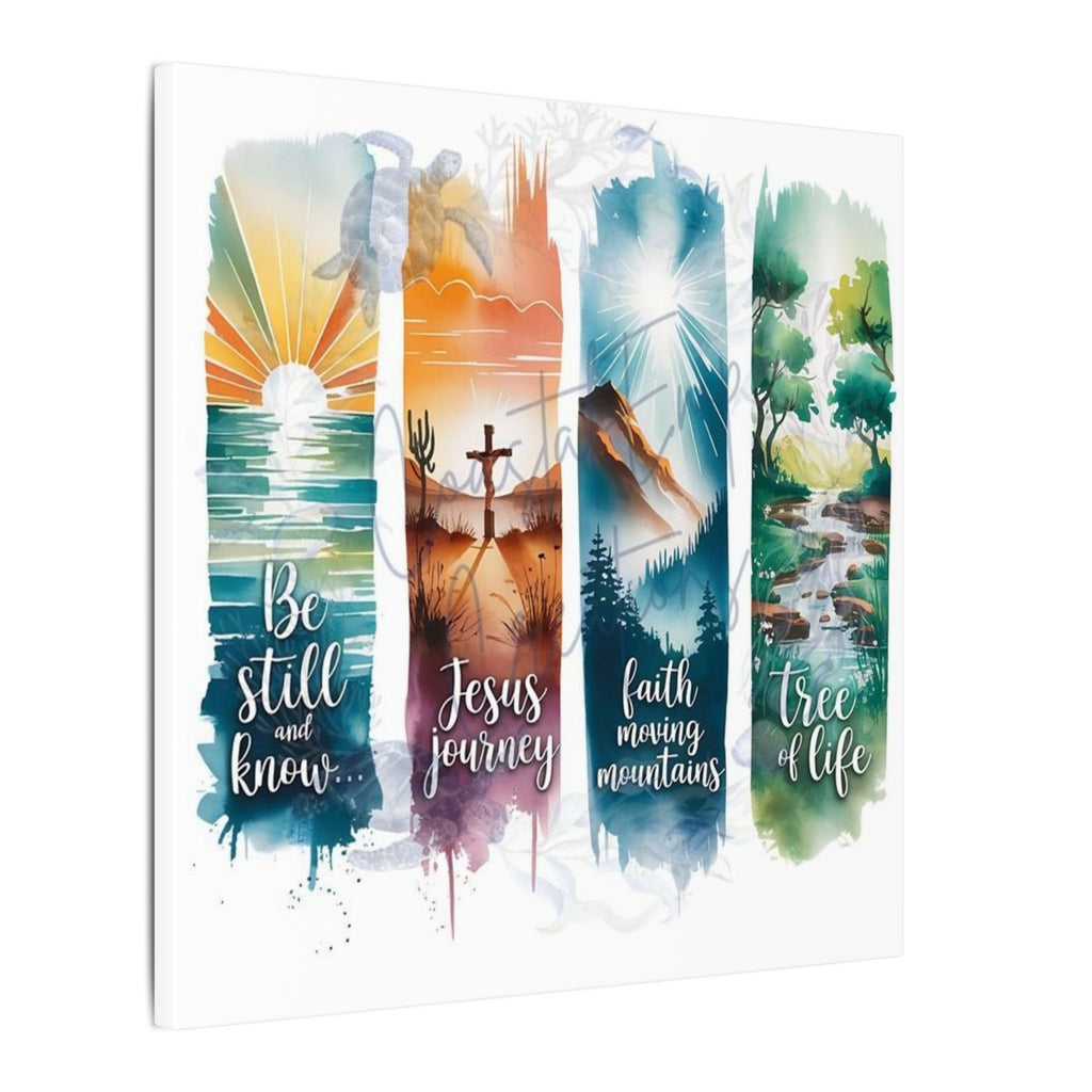 Be Still and Know - Matte Canvas Wall Art Inspirational Christian Panorama