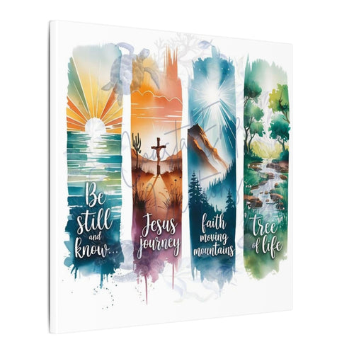 Be Still and Know - Matte Canvas Wall Art Inspirational Christian Panorama