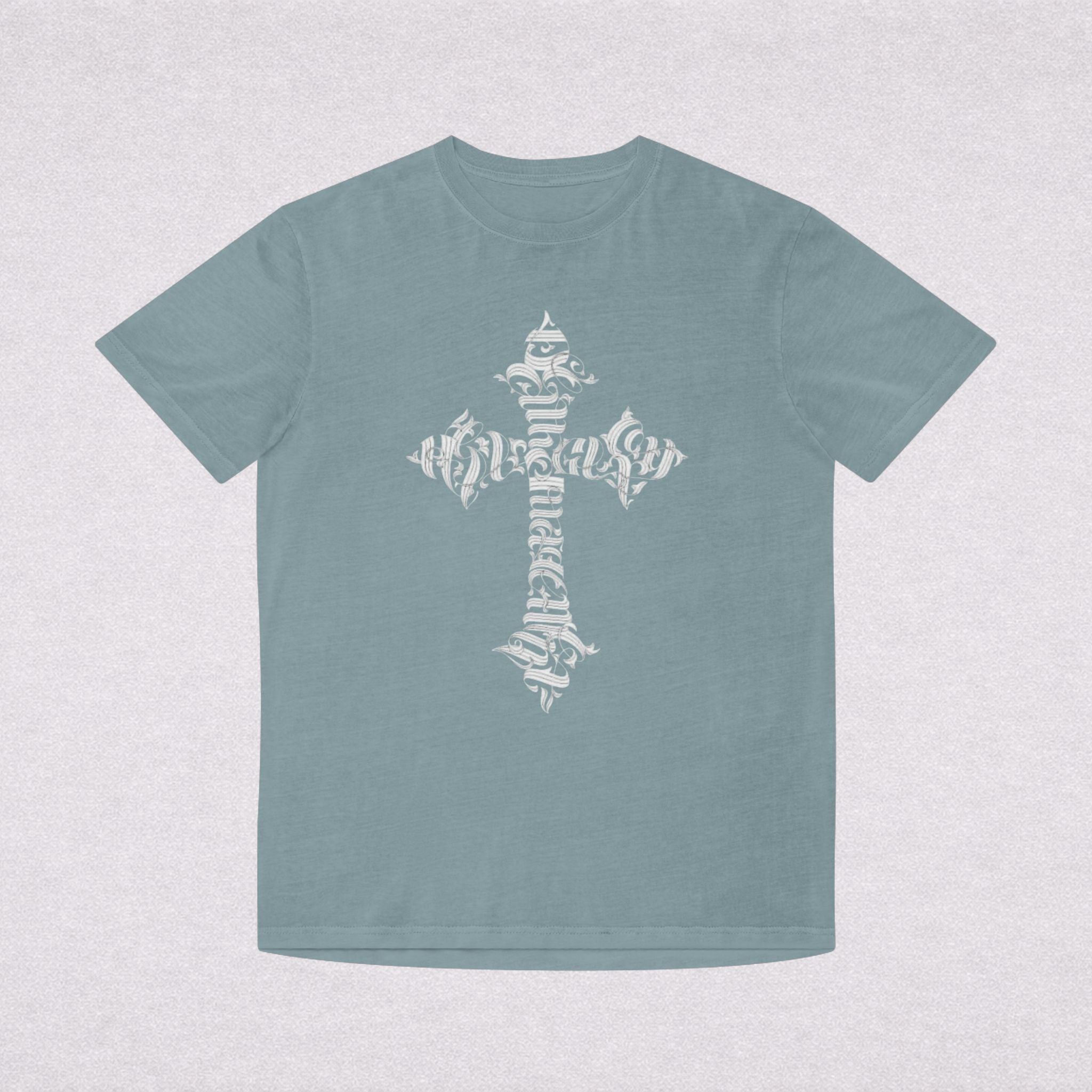 Faded Cross Graphic T-Shirt — Vintage Religious Tee