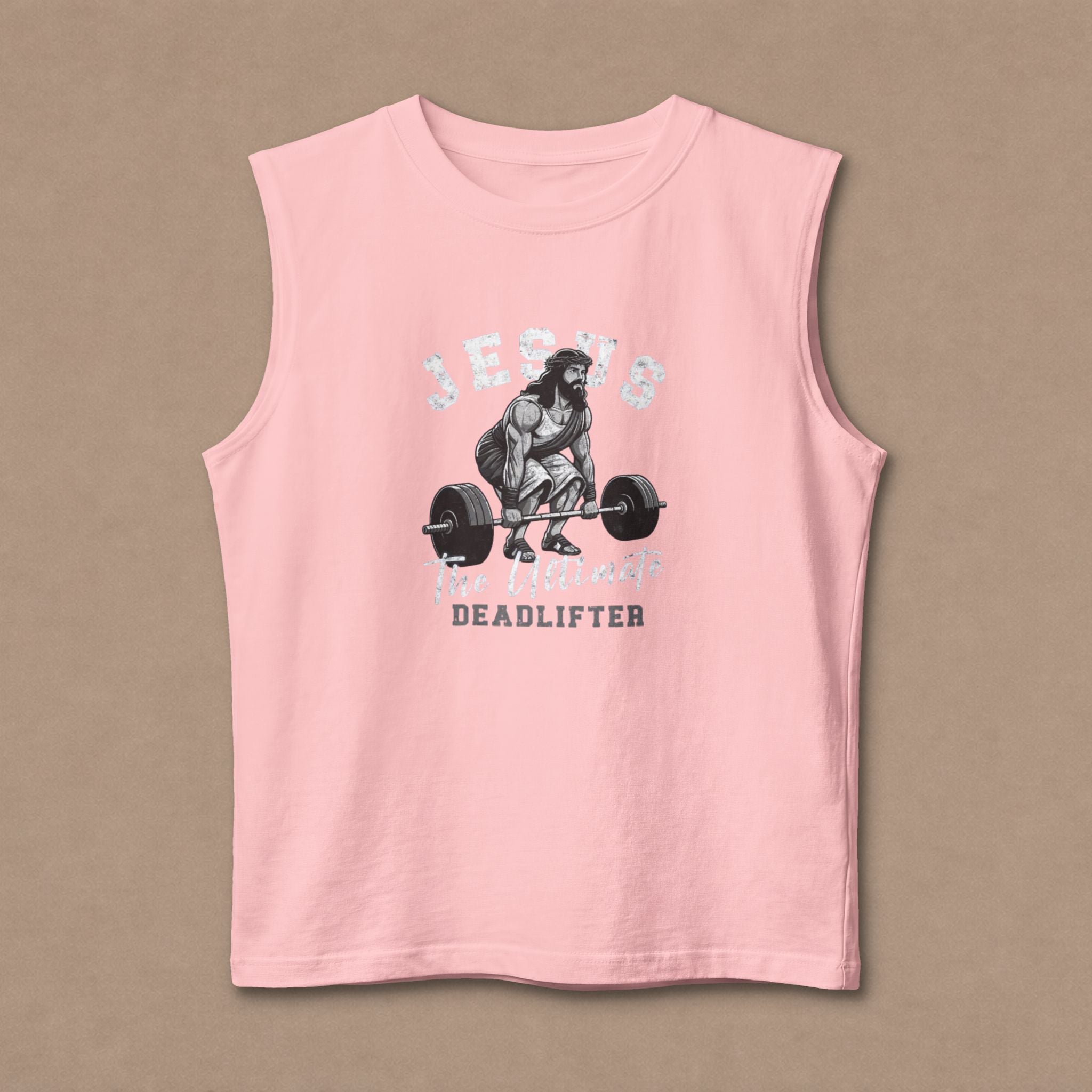 Jesus The Ultimate Deadlifter Muscle Tank — Christian Gym Workout Tank Top