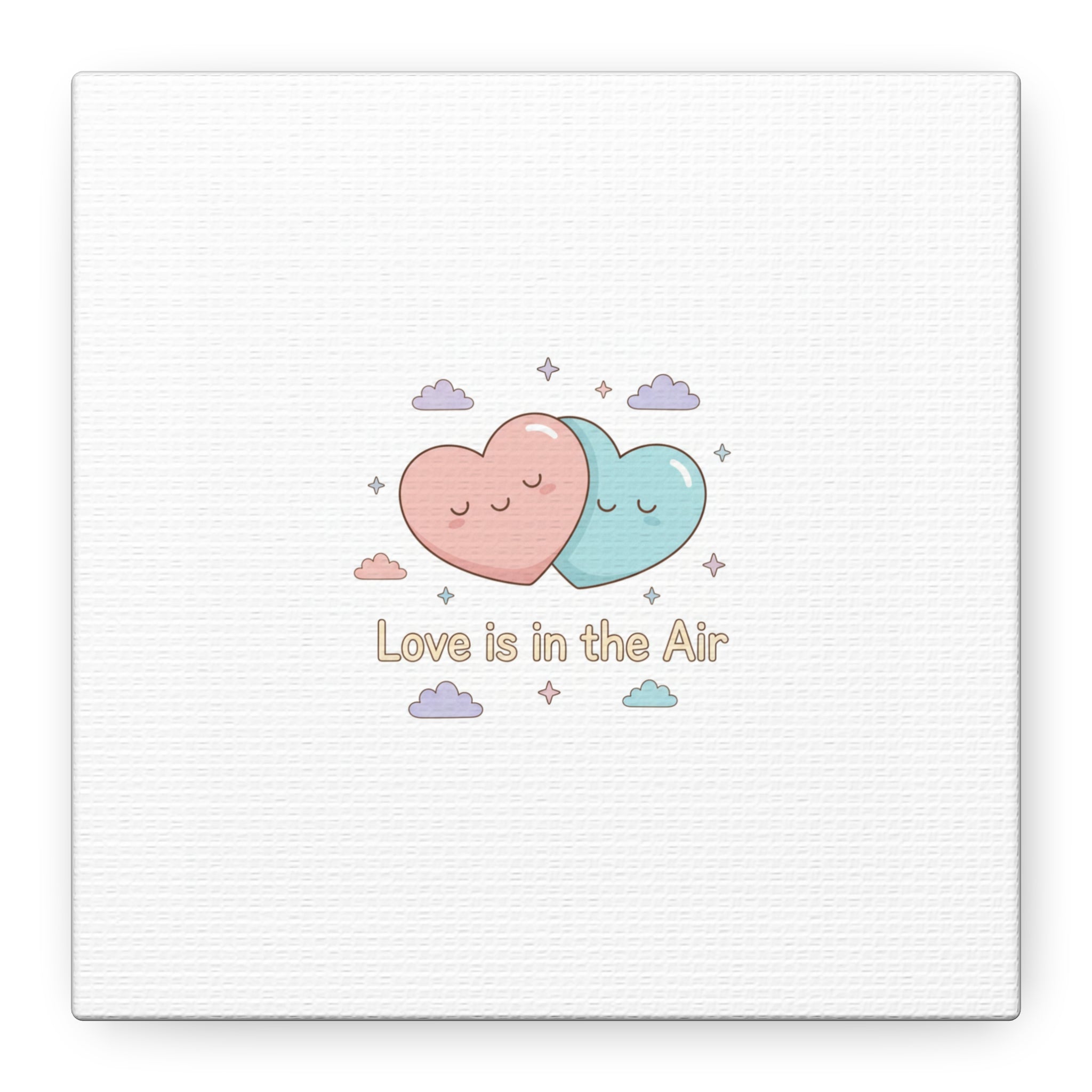 Love Is in the Air Heart Illustration Canvas | Micro‑Romance Galentine’s Pastel