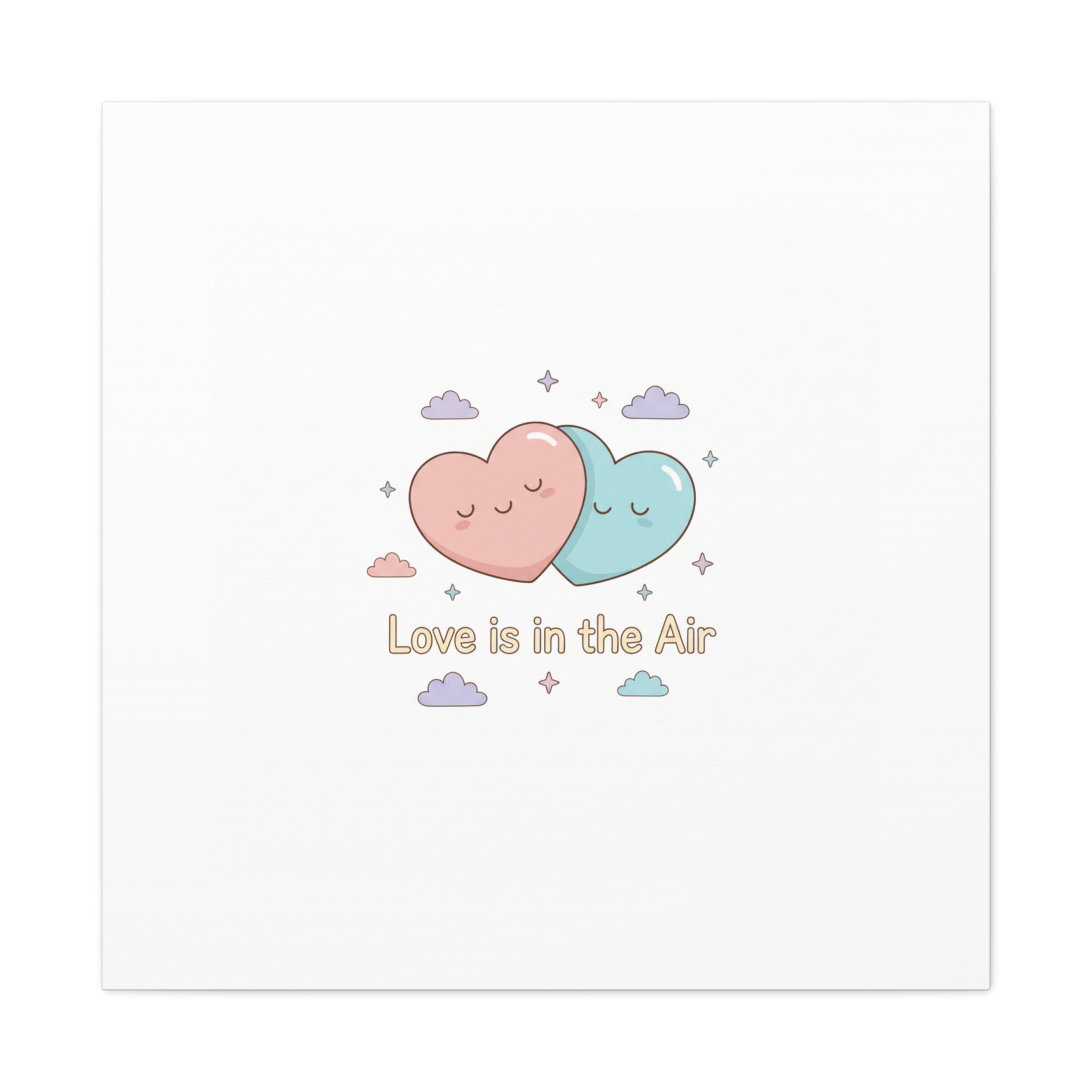 Love Is in the Air Heart Illustration Canvas | Micro‑Romance Galentine’s Pastel
