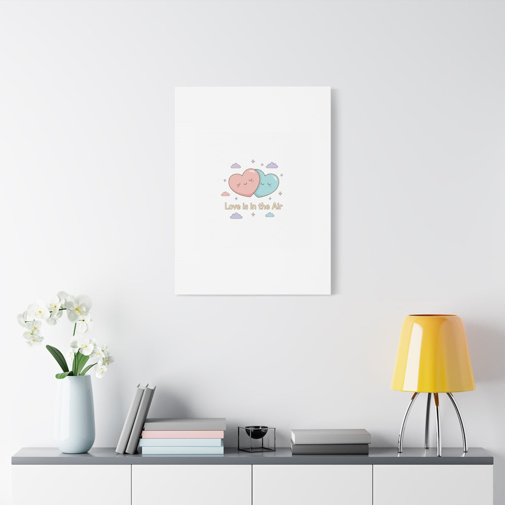 Love Is in the Air Heart Illustration Canvas | Micro‑Romance Galentine’s Pastel