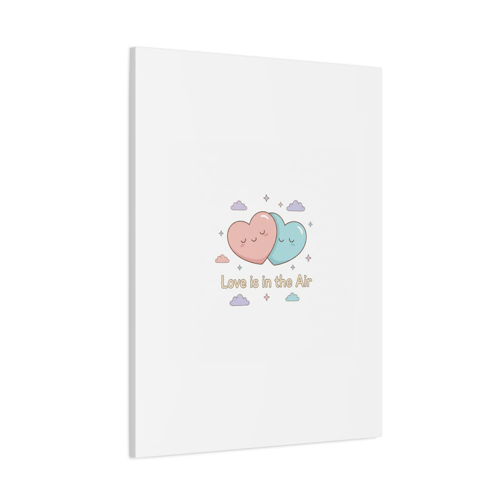 Love Is in the Air Heart Illustration Canvas | Micro‑Romance Galentine’s Pastel