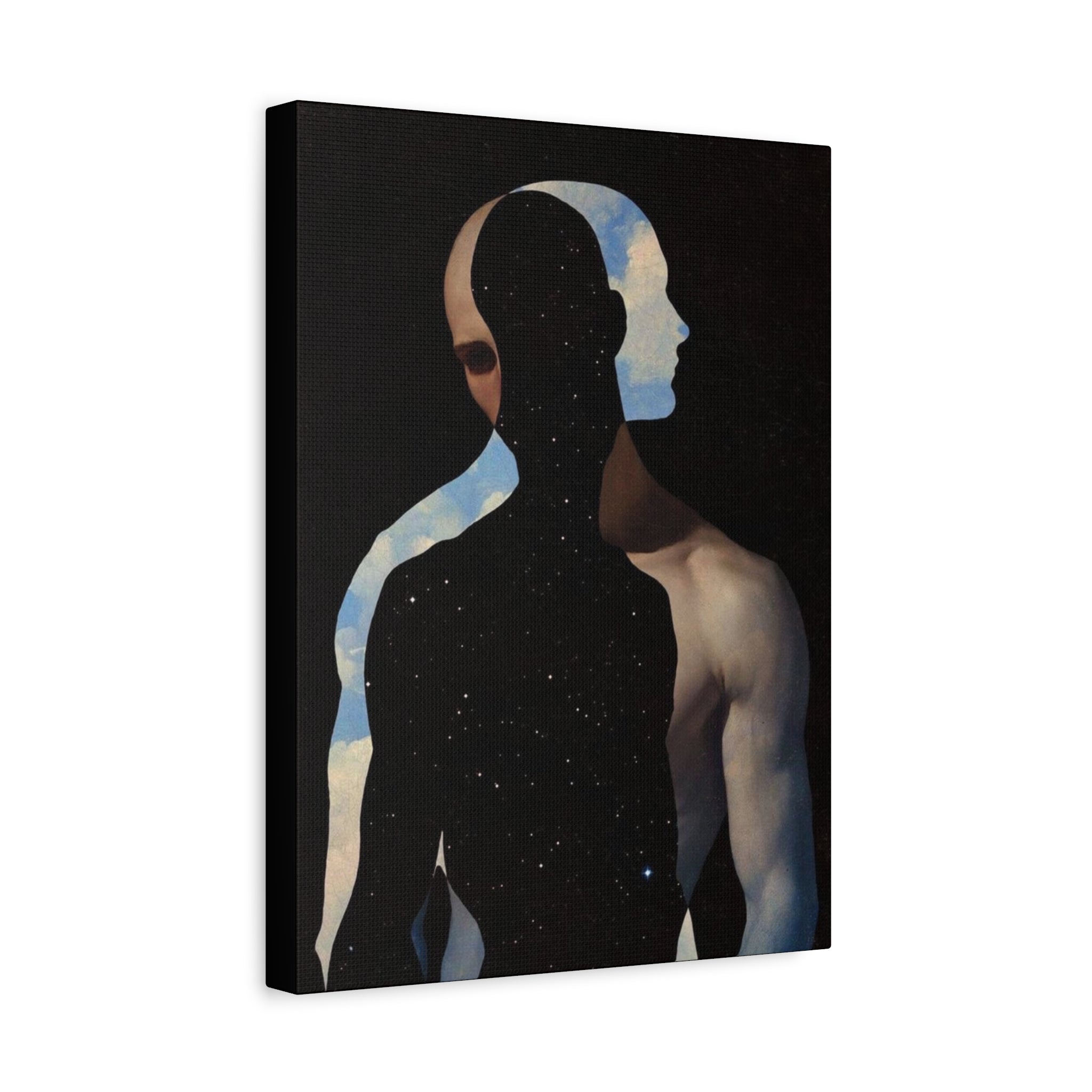 Surreal Trinity - Cosmic Silhouette Stretched Art Print