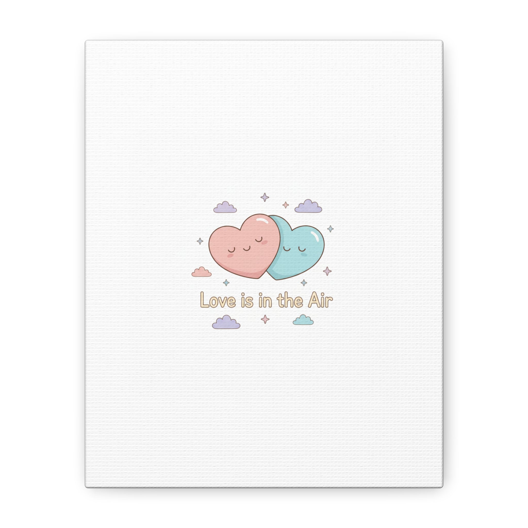 Love Is in the Air Heart Illustration Canvas | Micro‑Romance Galentine’s Pastel