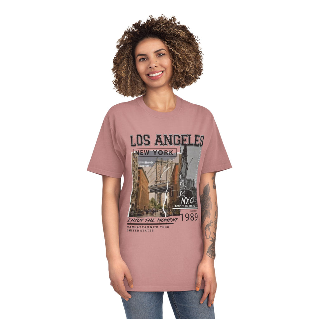 Los Angeles NYC Vintage Graphic Tee — 'Enjoy The Moment' Faded Shirt
