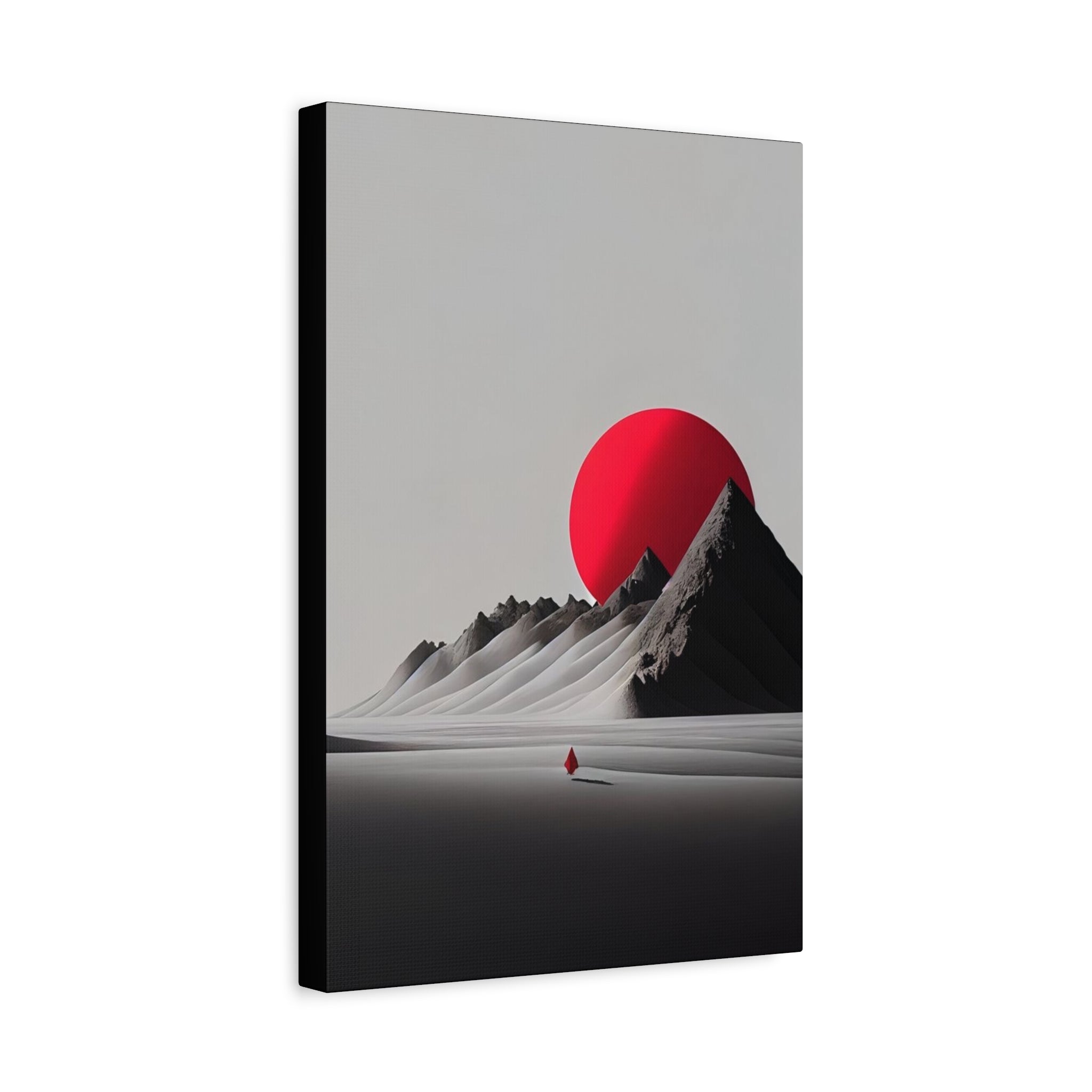 Red Sun Minimalist Landscape Canvas