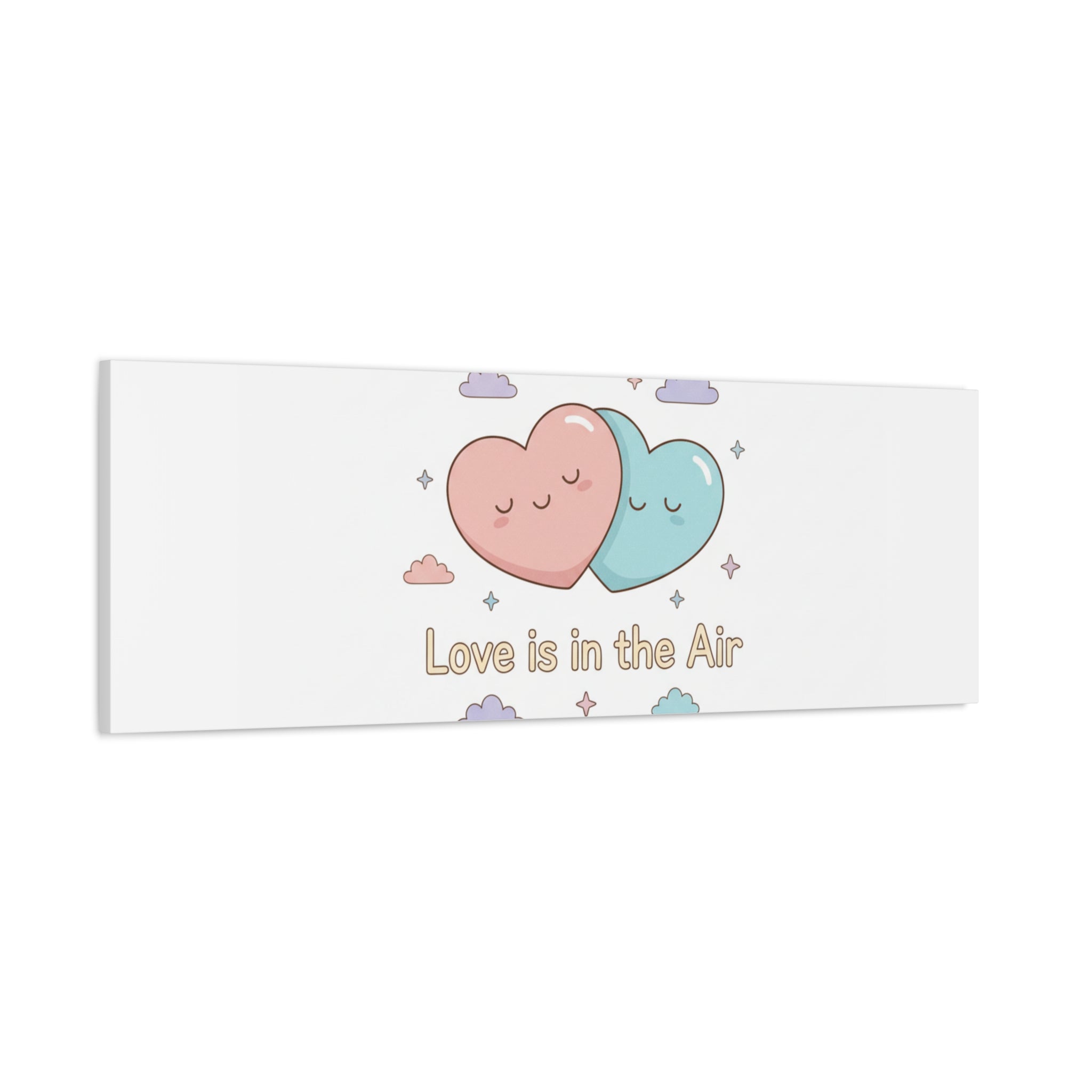Love Is in the Air Heart Illustration Canvas | Micro‑Romance Galentine’s Pastel
