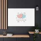 Love Is in the Air Heart Illustration Canvas | Micro‑Romance Galentine’s Pastel