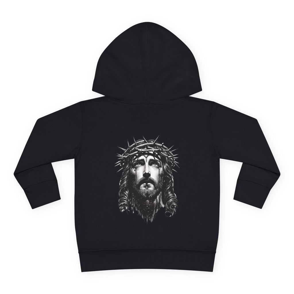 Toddler Hoodie — 'I Am Saved' Lamb & Jesus Portrait Christian Pullover