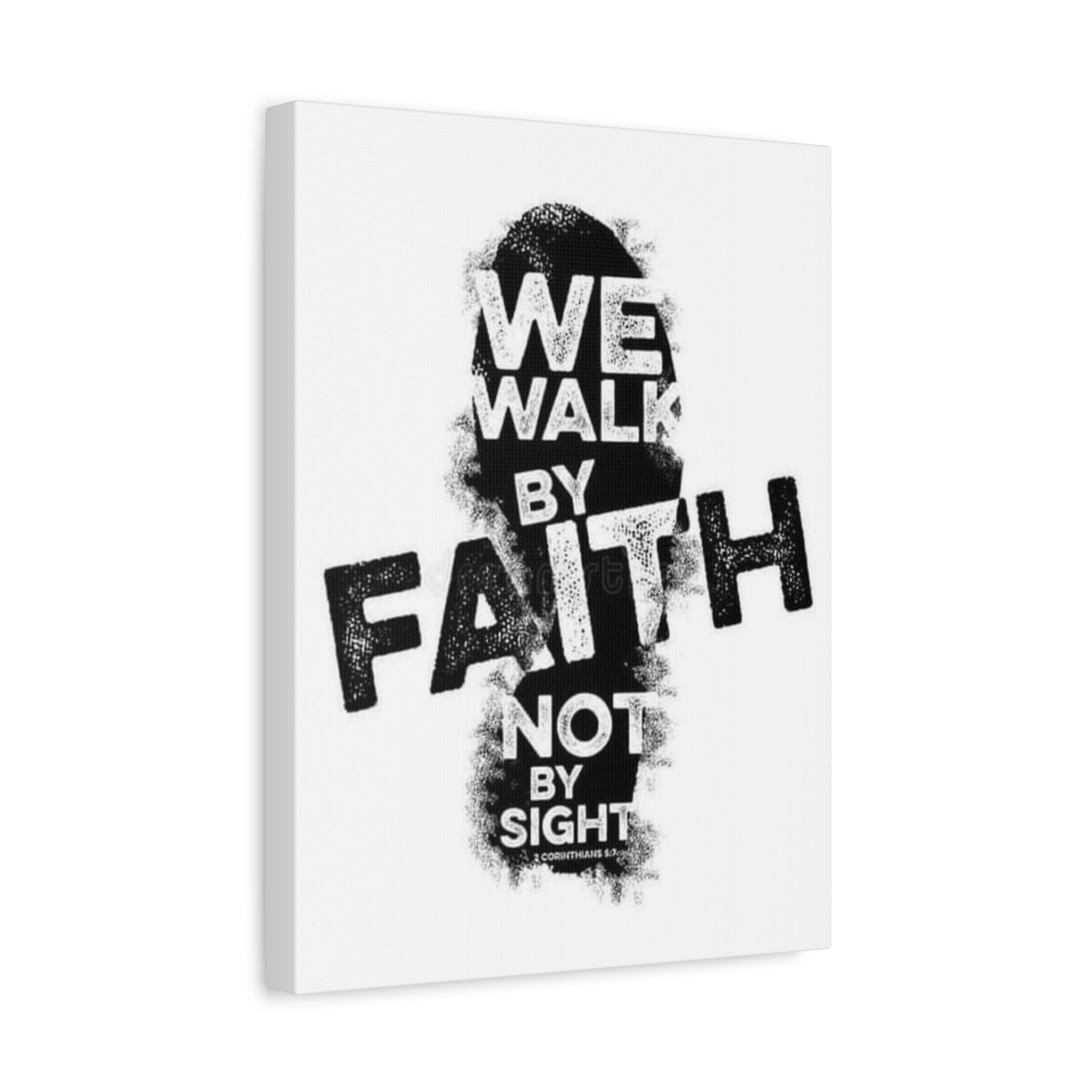 Faith Wall Canvas - "We Walk by Faith Not by Sight" Inspirational Stretched Matte Art
