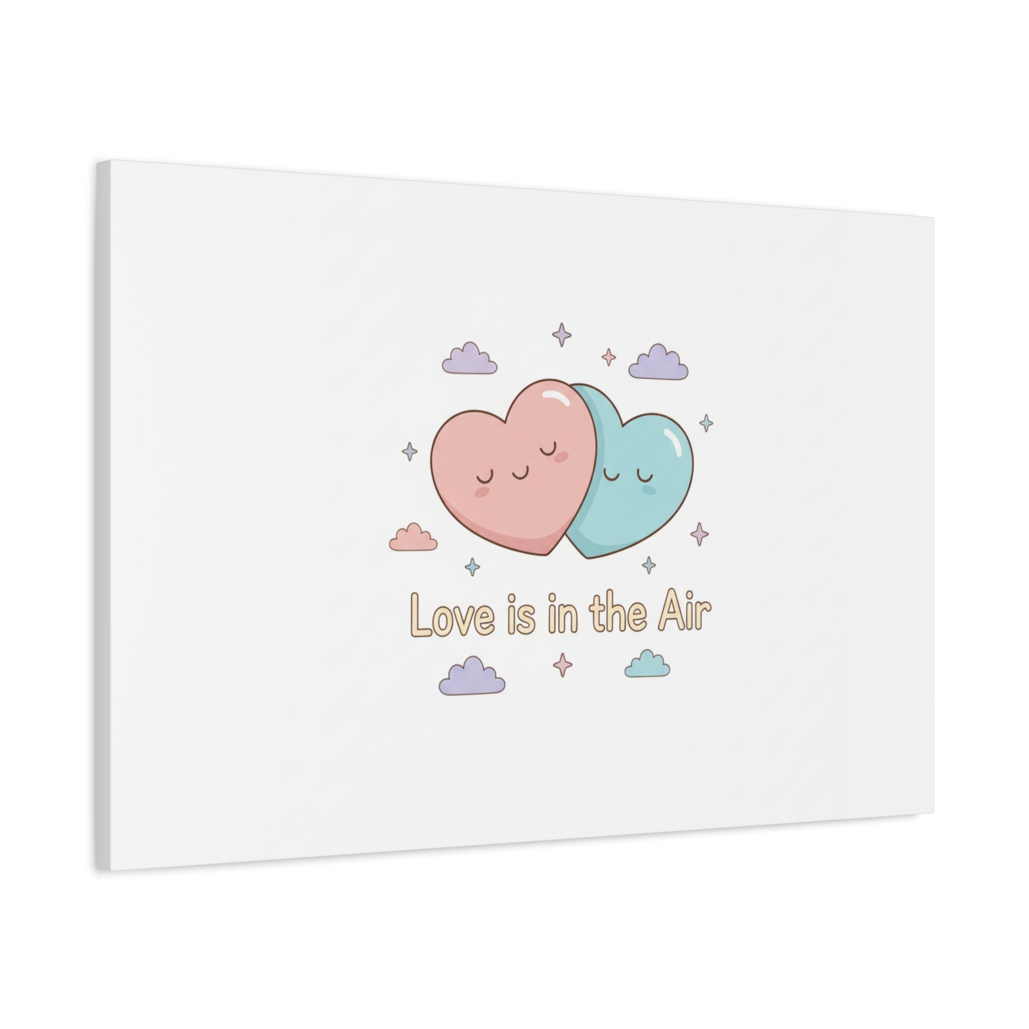 Love Is in the Air Heart Illustration Canvas | Micro‑Romance Galentine’s Pastel