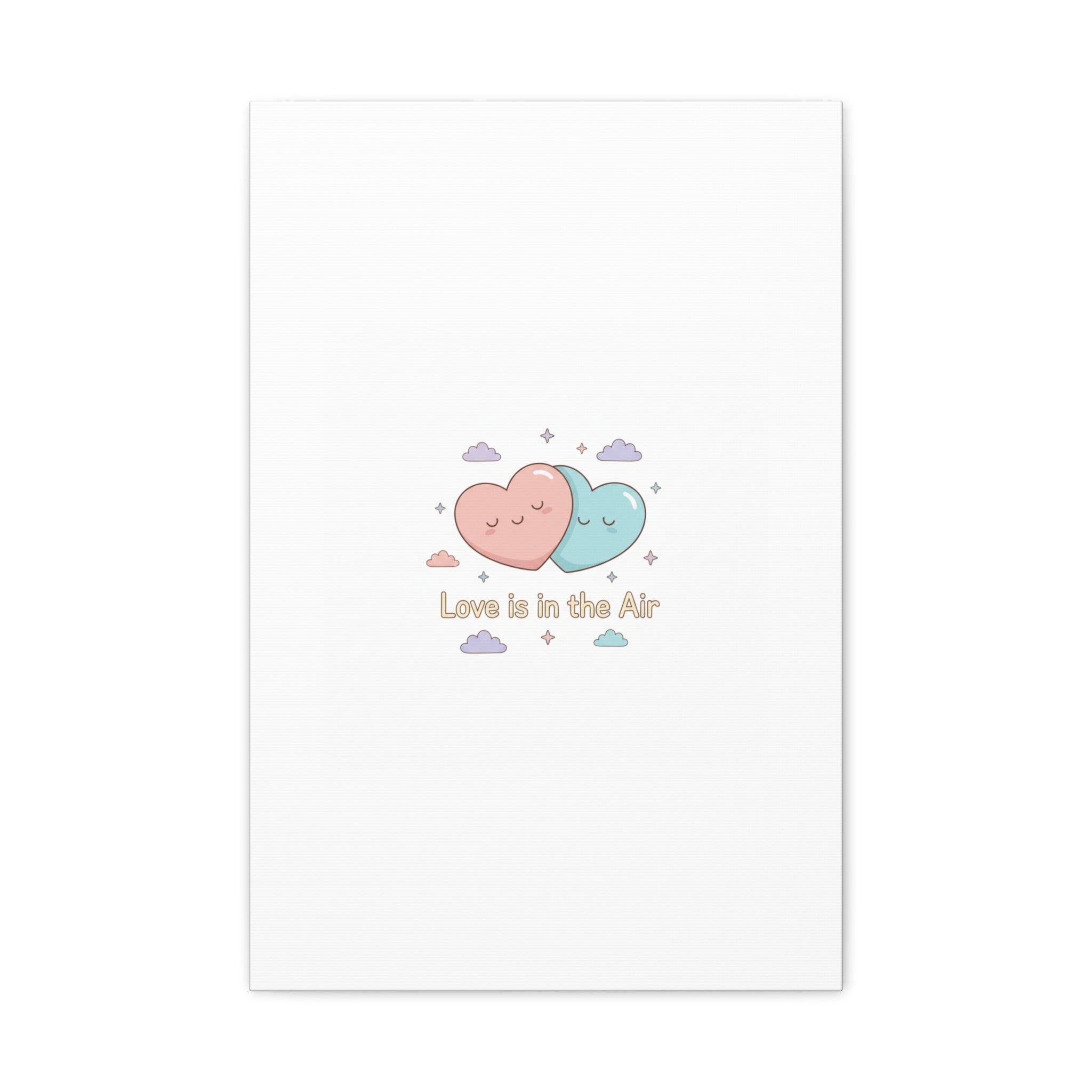Love Is in the Air Heart Illustration Canvas | Micro‑Romance Galentine’s Pastel