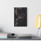 Dark Anime Portrait Matte Canvas Wall Art - Moody Character Silhouette