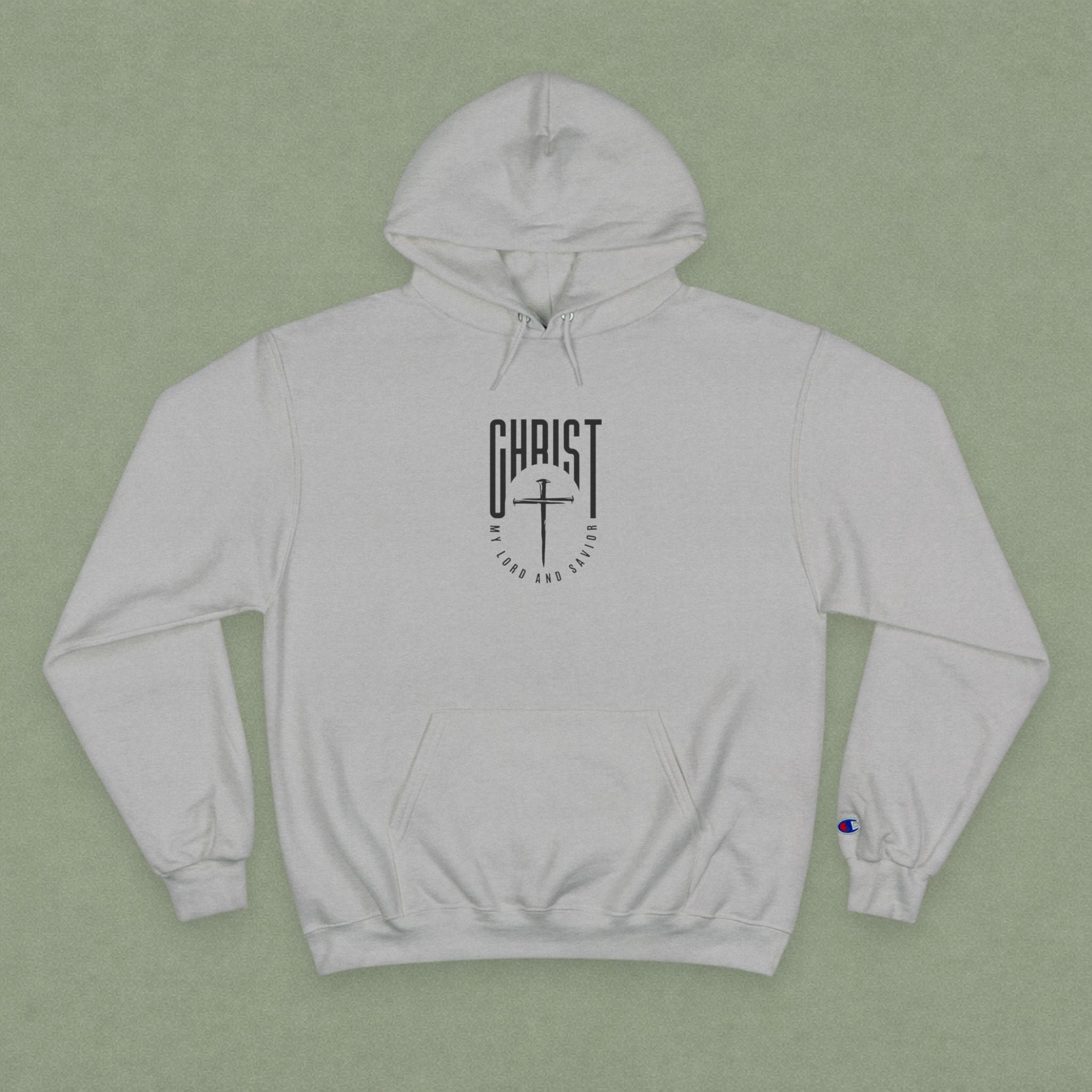 Christian Hoodie — "Christ" Cross Front & "God Is Light" Lantern Back Religious Pullover