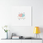 Love Is in the Air Heart Illustration Canvas | Micro‑Romance Galentine’s Pastel