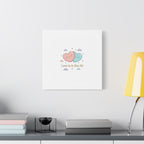 Love Is in the Air Heart Illustration Canvas | Micro‑Romance Galentine’s Pastel