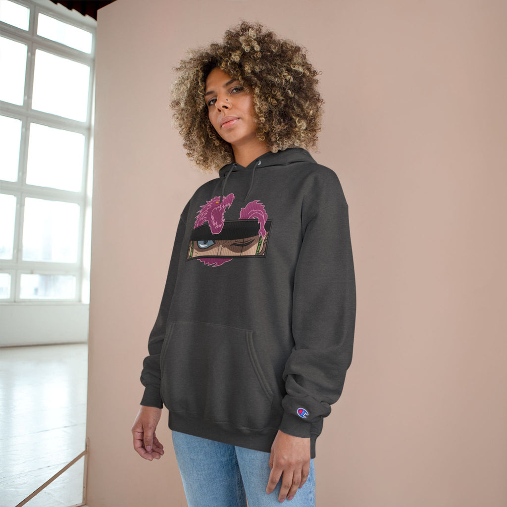 Dragon Eye Hoodie — Anime-Inspired Champion Hoodie with Pink Dragon Graphic