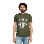 Never Give Up Fitness Tee — Motivational Weightlifting T‑Shirt
