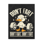 Don’t Fart Weightlifting Duck Matte Canvas Wall Art