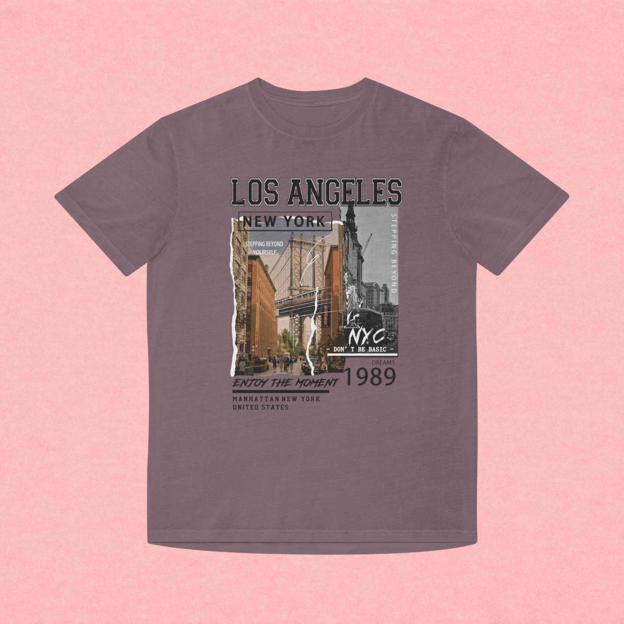 Los Angeles NYC Vintage Graphic Tee — 'Enjoy The Moment' Faded Shirt