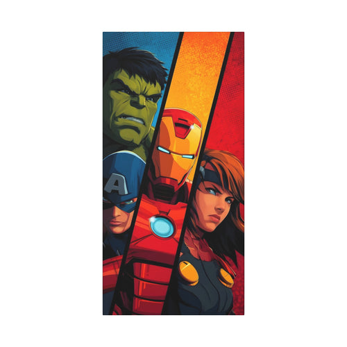 Avengers Trio Matte Stretched Canvas Wall Art – Iron Man, Hulk & Captain America Poster