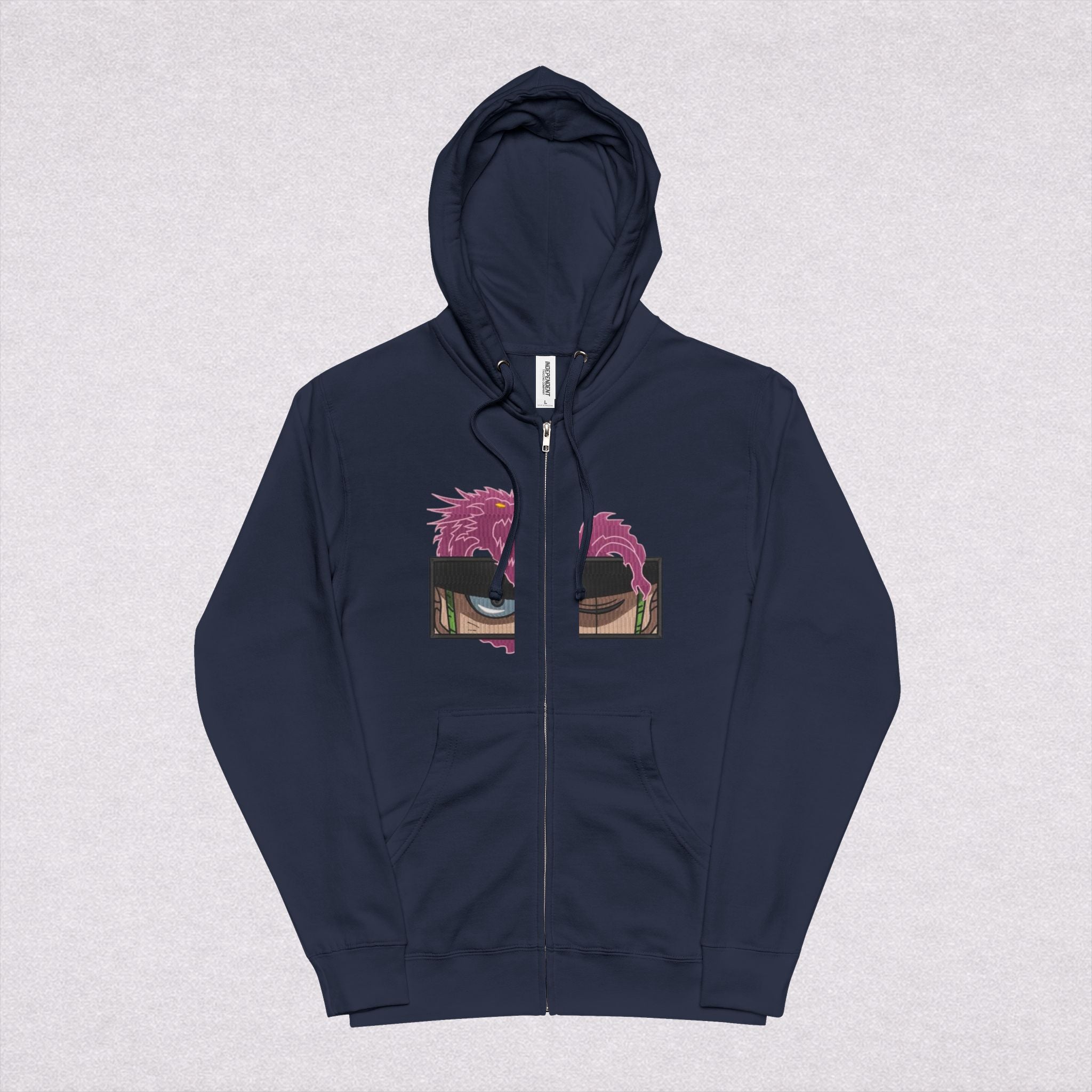 Green Zip Zoro Hoodie with Retro Cassette & Palm Graphic