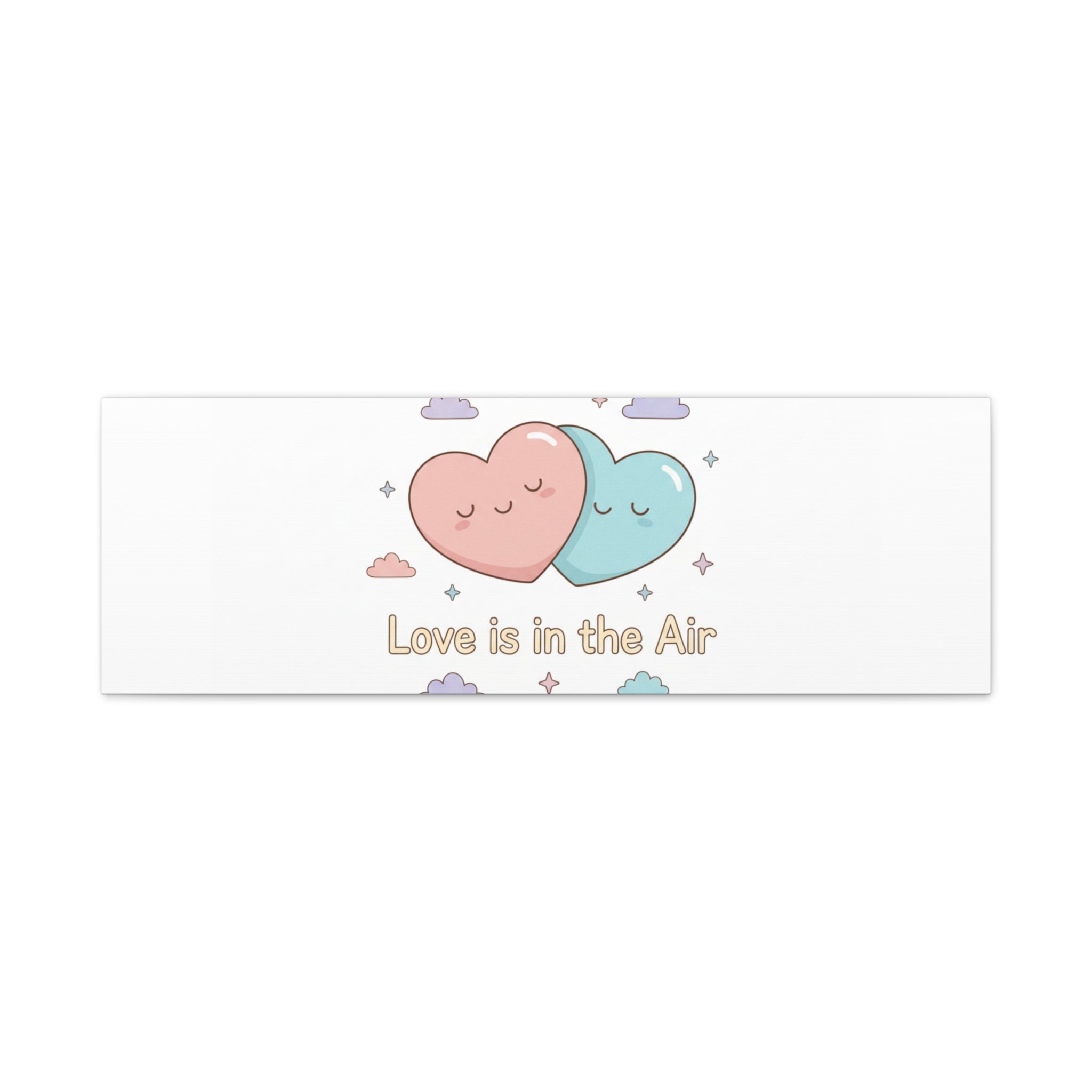 Love Is in the Air Heart Illustration Canvas | Micro‑Romance Galentine’s Pastel