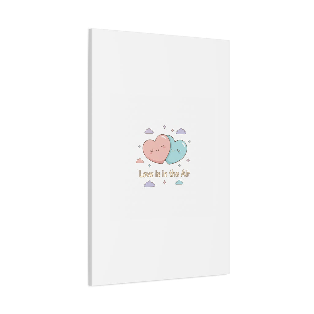 Love Is in the Air Heart Illustration Canvas | Micro‑Romance Galentine’s Pastel