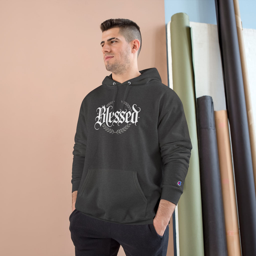 Blessed Hoodie – Vintage Script ‘Blessed’ Pullover for Faith & Gratitude