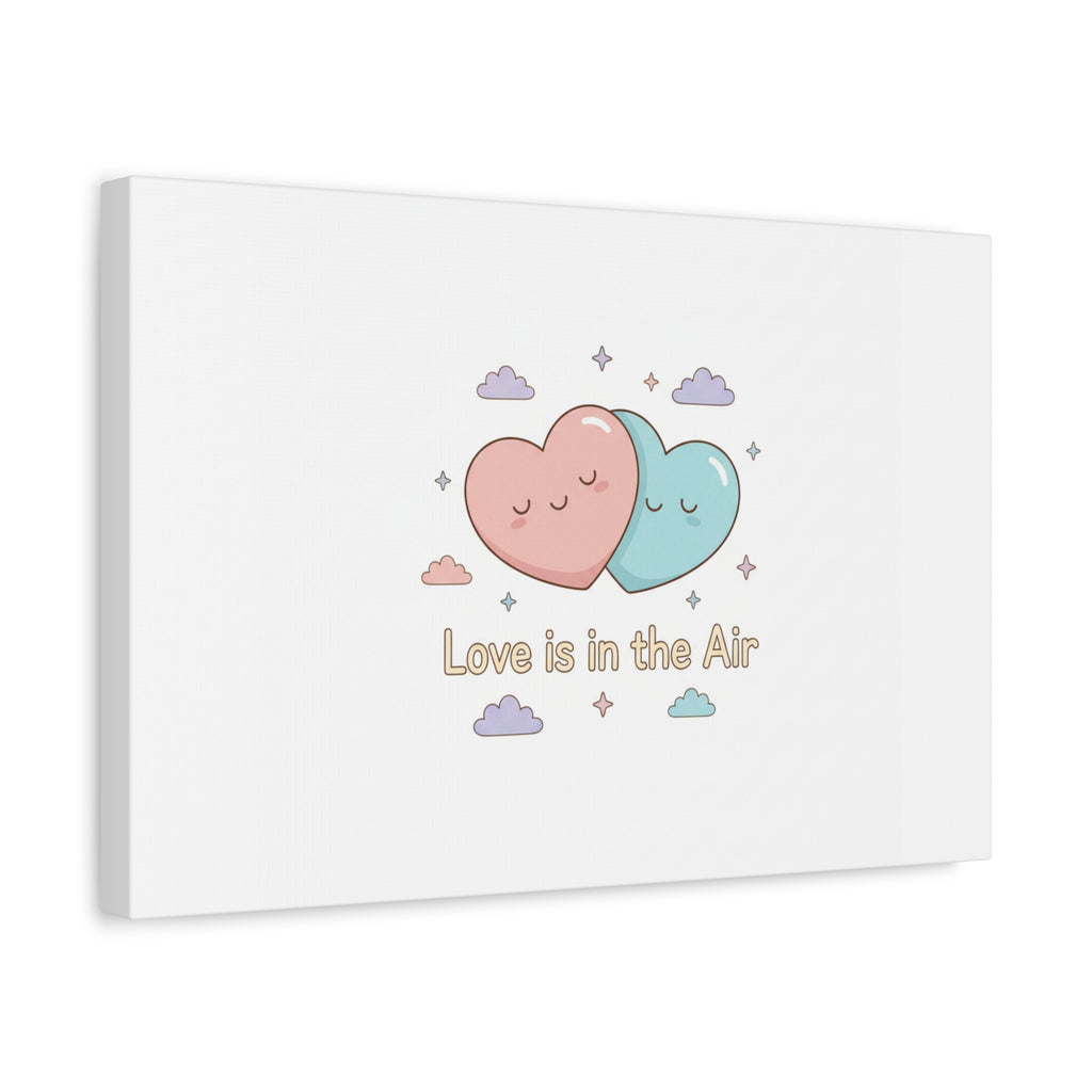 Love Is in the Air Heart Illustration Canvas | Micro‑Romance Galentine’s Pastel