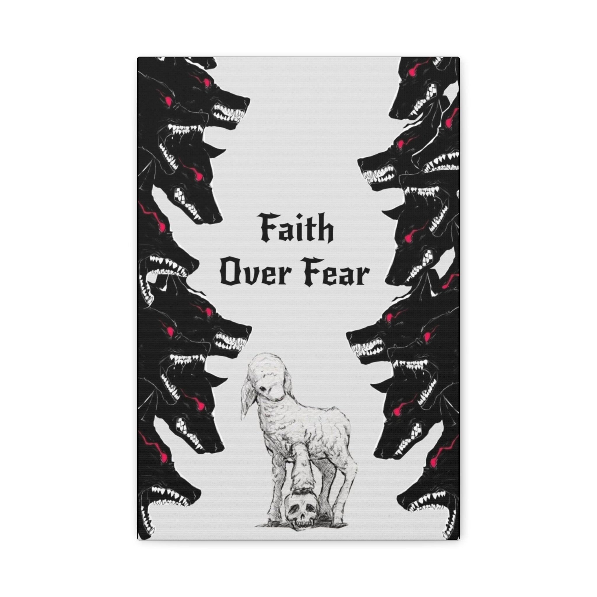 Faith Over Fear Matte Canvas Wall Art — Lamb & Wolves Spiritual Canvas