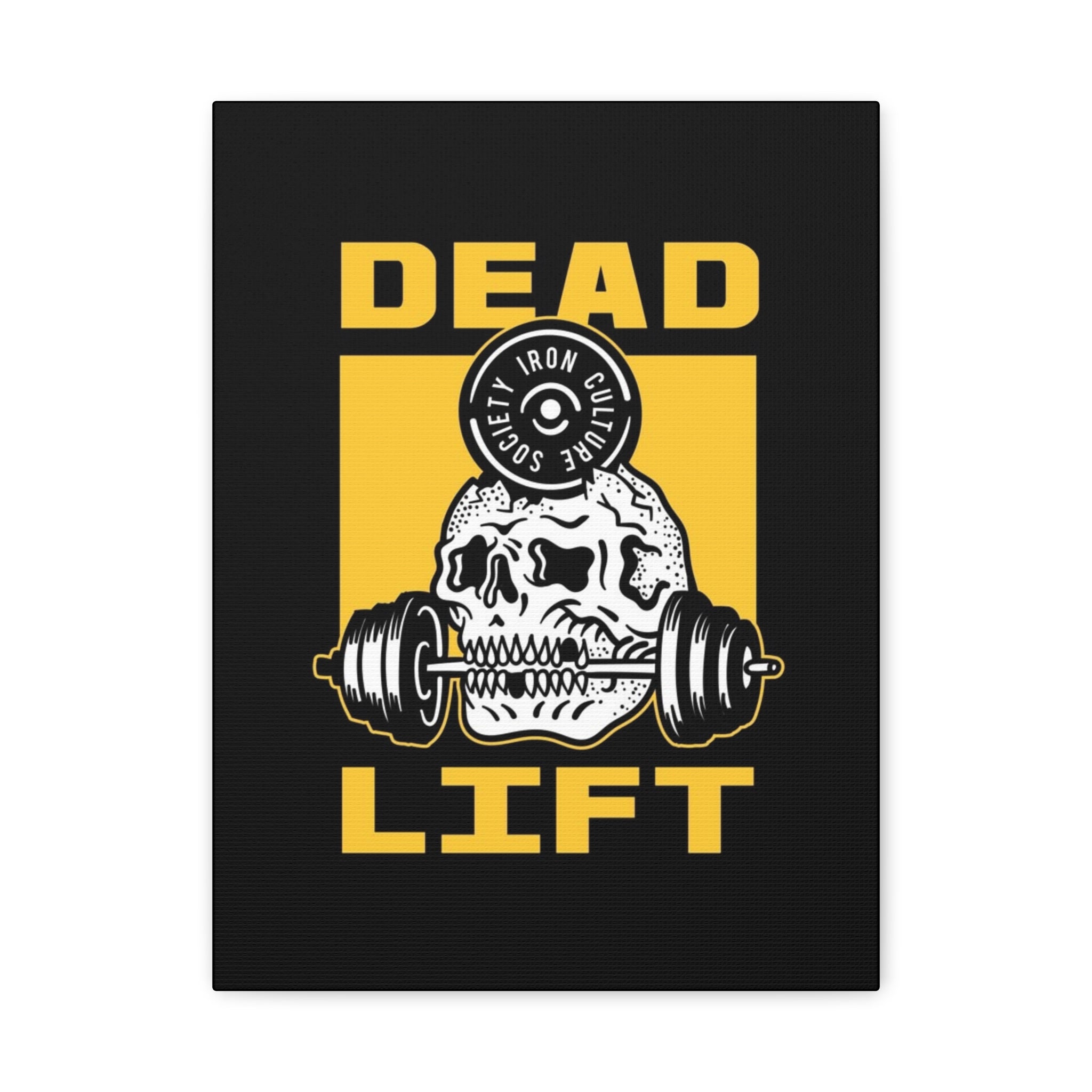 Deadlift Skull Gym Canvas Wall Art — 'Dead Lift' Weightlifting Decor