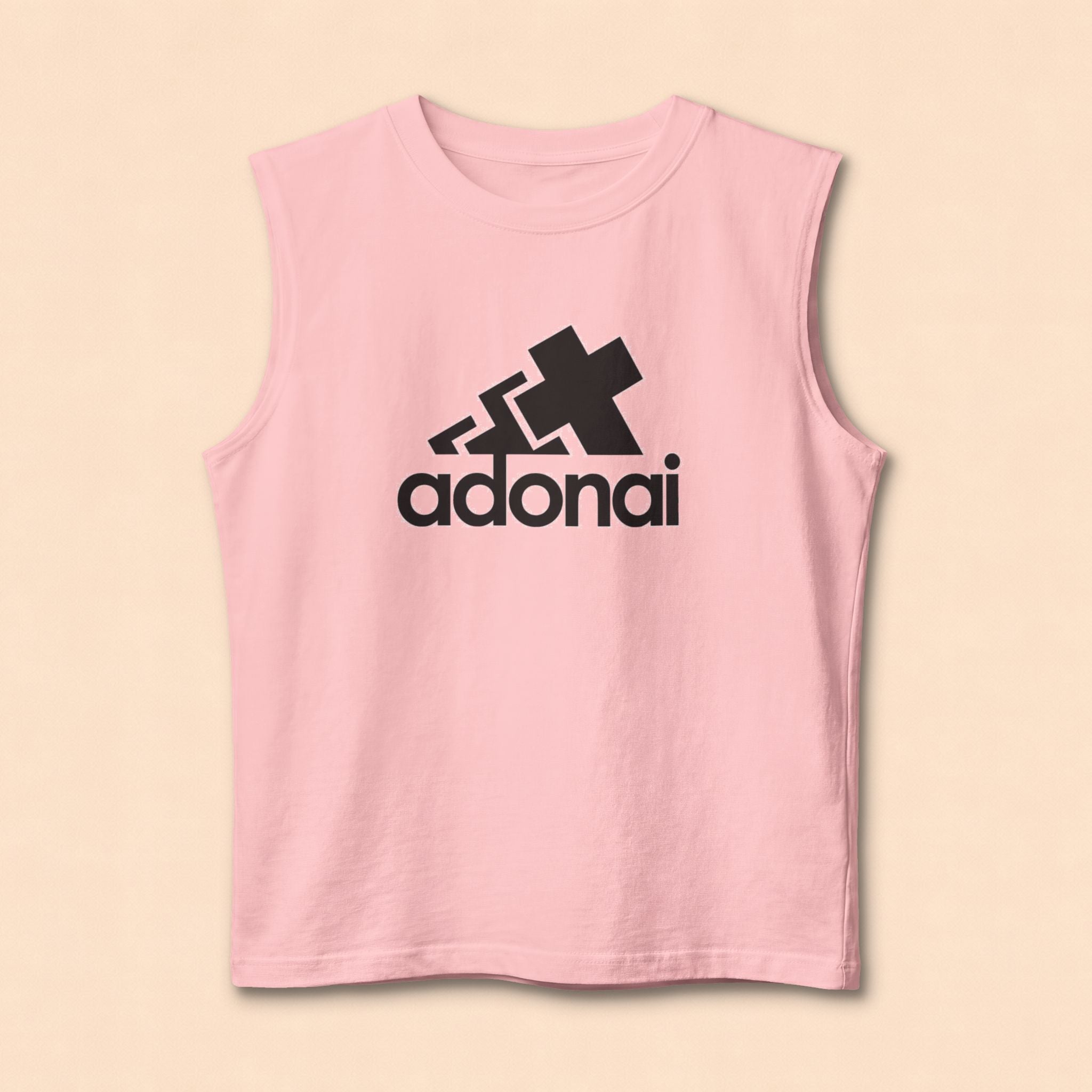 Adonai Logo Muscle Tank — Christian Faith Graphic Tank Top
