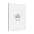 Love Is in the Air Heart Illustration Canvas | Micro‑Romance Galentine’s Pastel