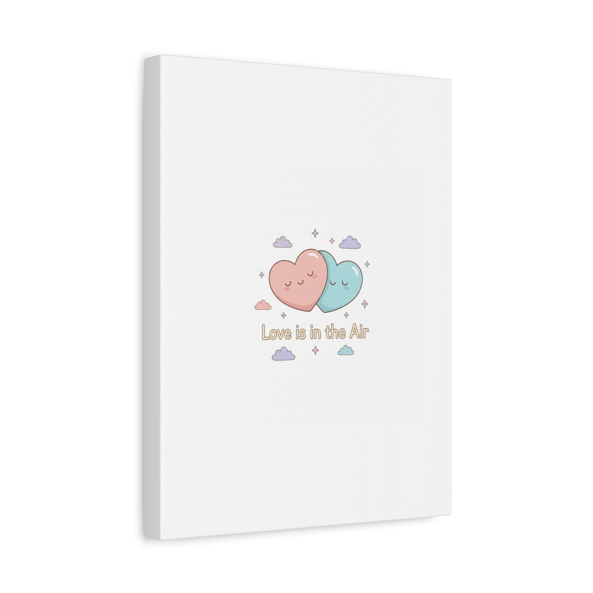 Love Is in the Air Heart Illustration Canvas | Micro‑Romance Galentine’s Pastel