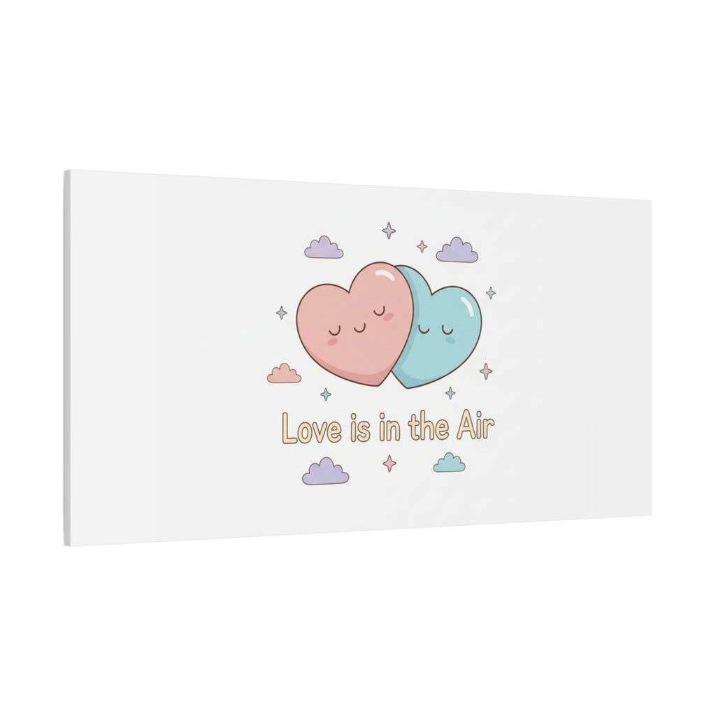 Love Is in the Air Heart Illustration Canvas | Micro‑Romance Galentine’s Pastel