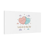 Love Is in the Air Heart Illustration Canvas | Micro‑Romance Galentine’s Pastel