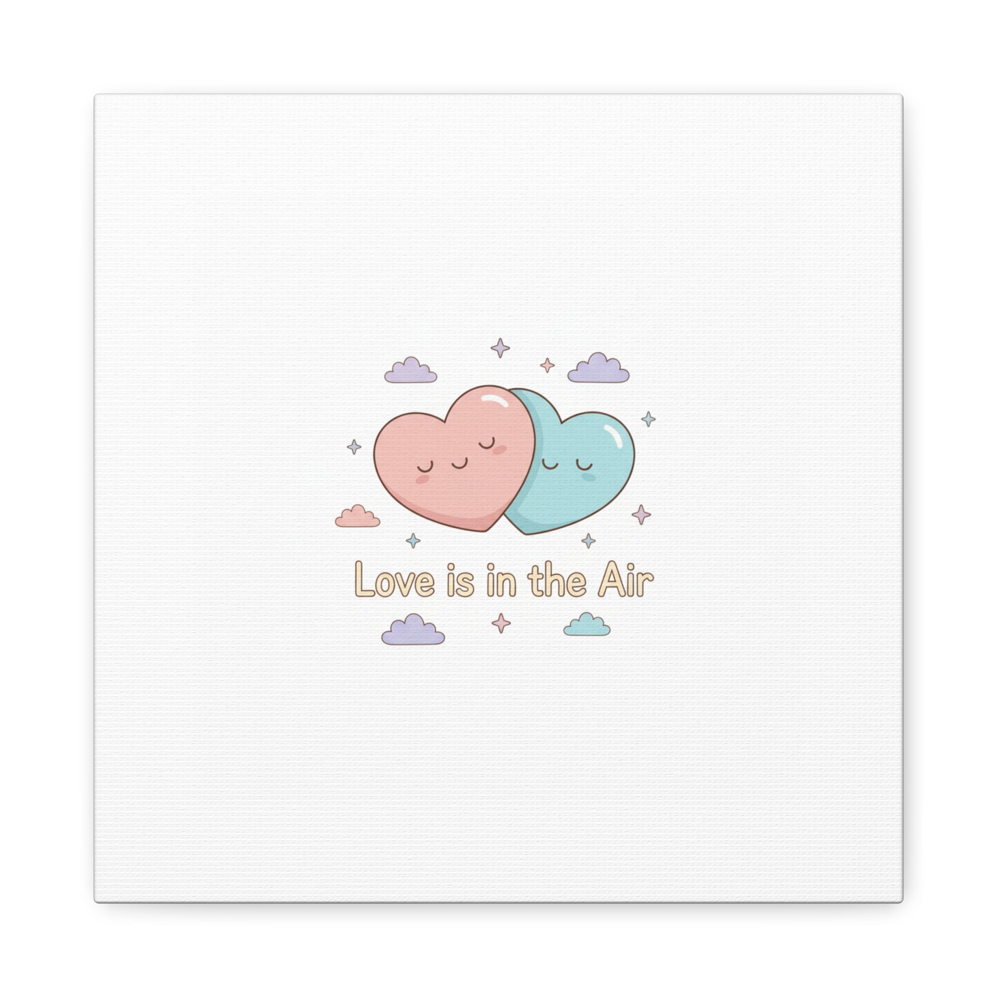 Love Is in the Air Heart Illustration Canvas | Micro‑Romance Galentine’s Pastel