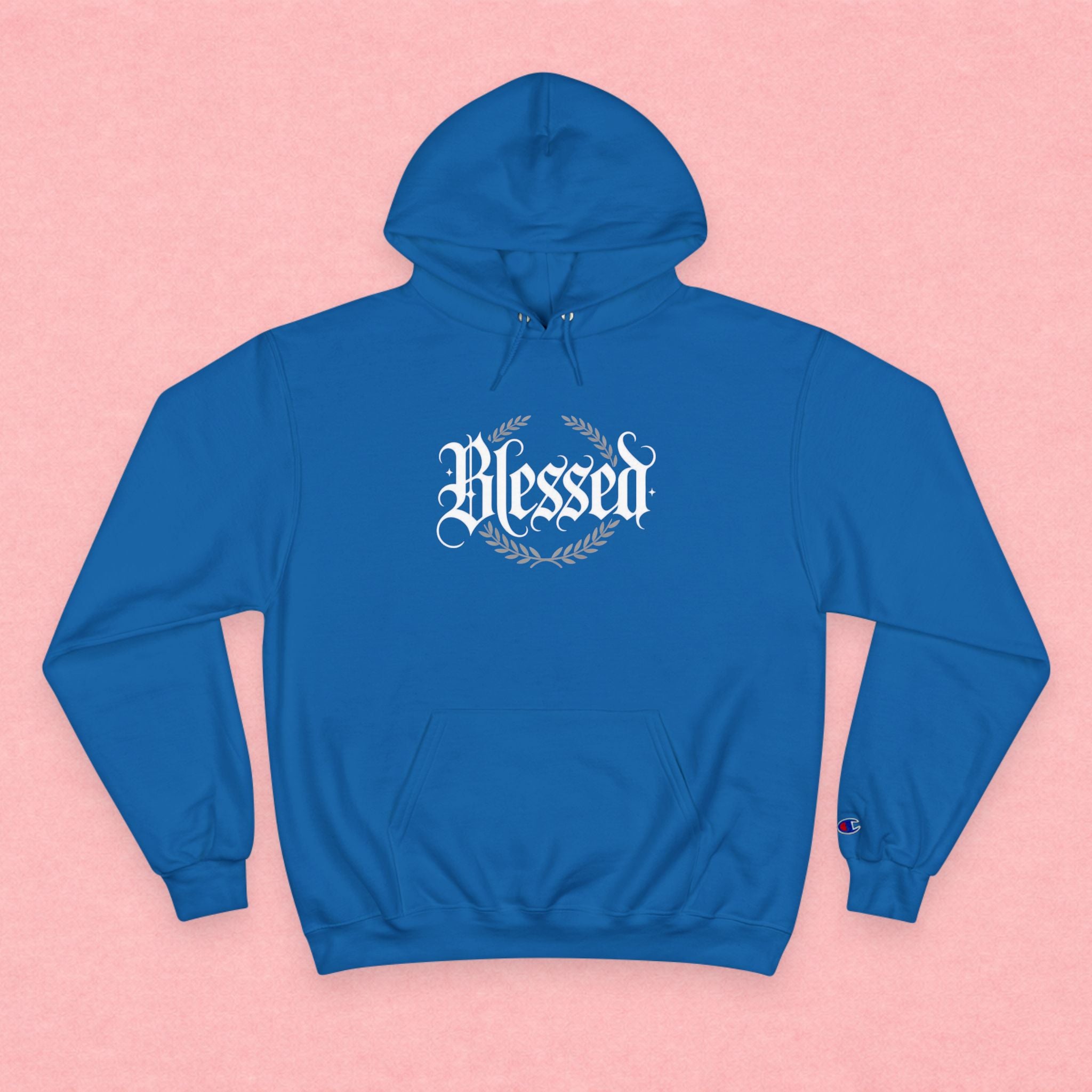 Blessed Hoodie – Vintage Script ‘Blessed’ Pullover for Faith & Gratitude