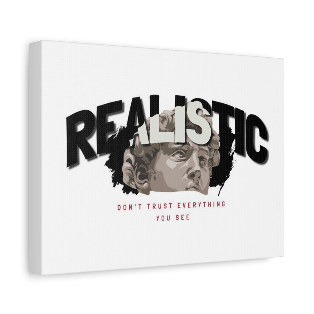 Realistic Statue Art Canvas — "Don't Trust Everything You See" Matte Stretched Wall Art