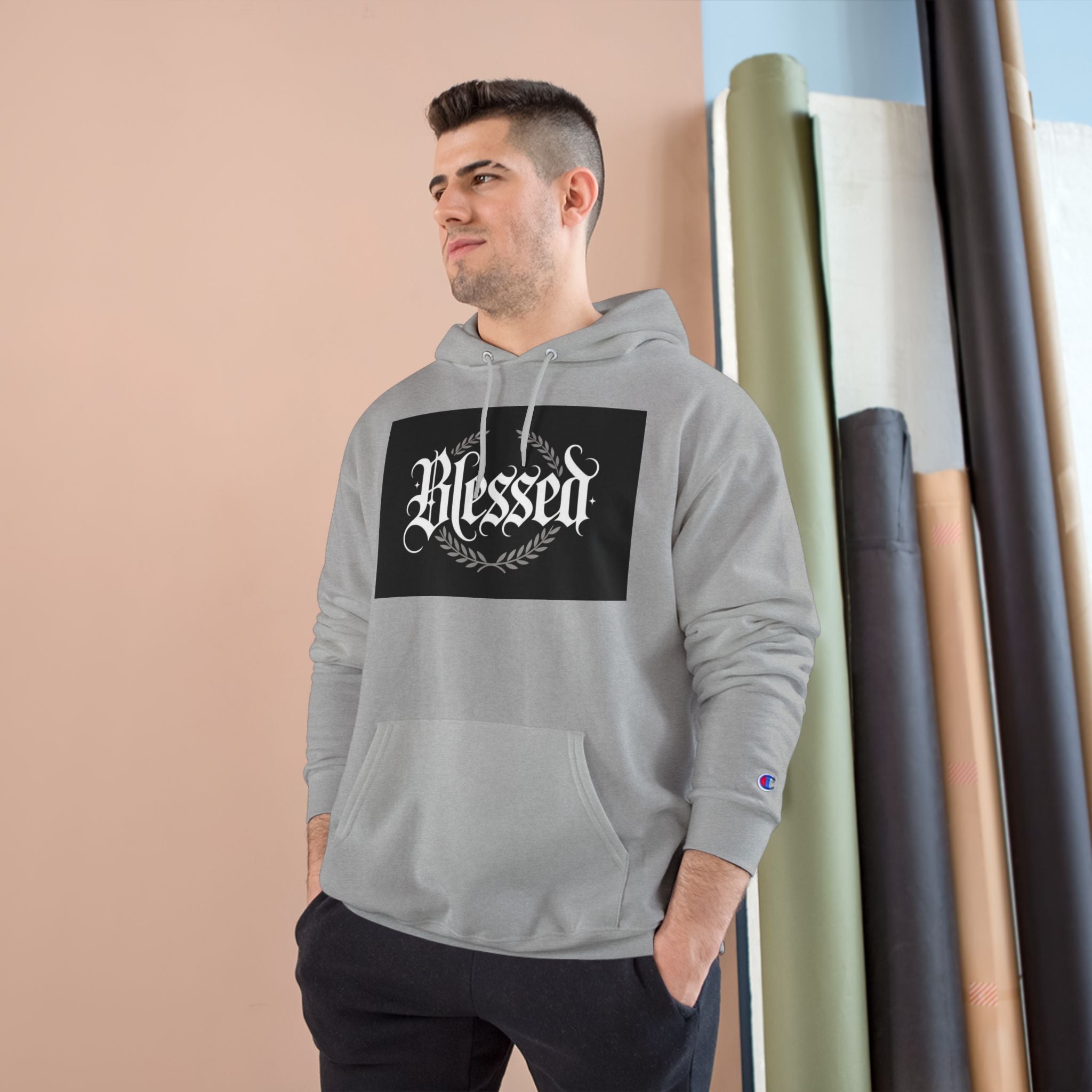 Blessed Hoodie – Vintage Script ‘Blessed’ Pullover for Faith & Gratitude