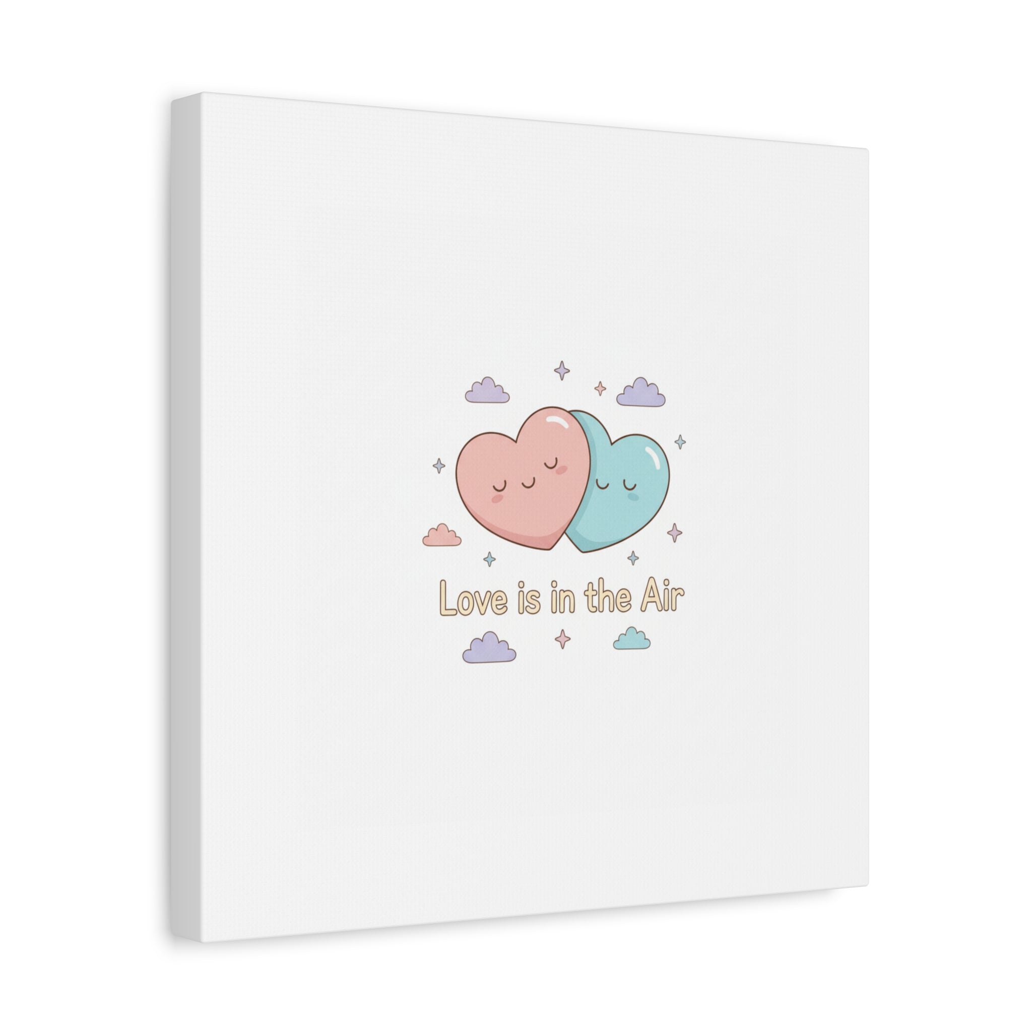 Love Is in the Air Heart Illustration Canvas | Micro‑Romance Galentine’s Pastel