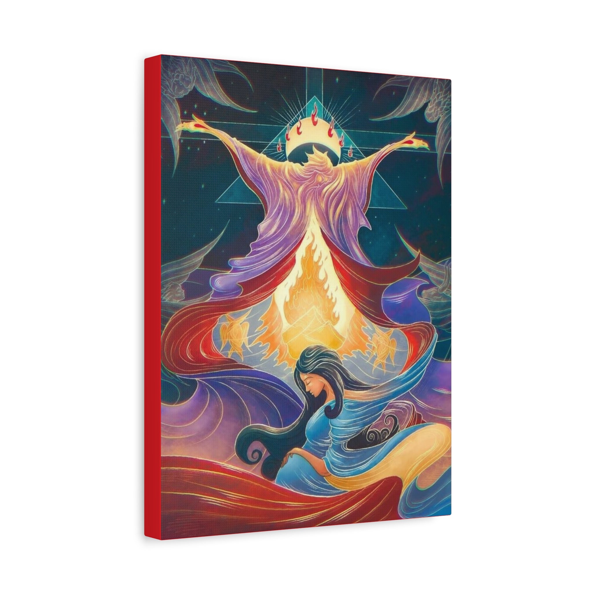 Flame of The Immaculate Conception — Mary & Jesus Painting (Matte Stretched)
