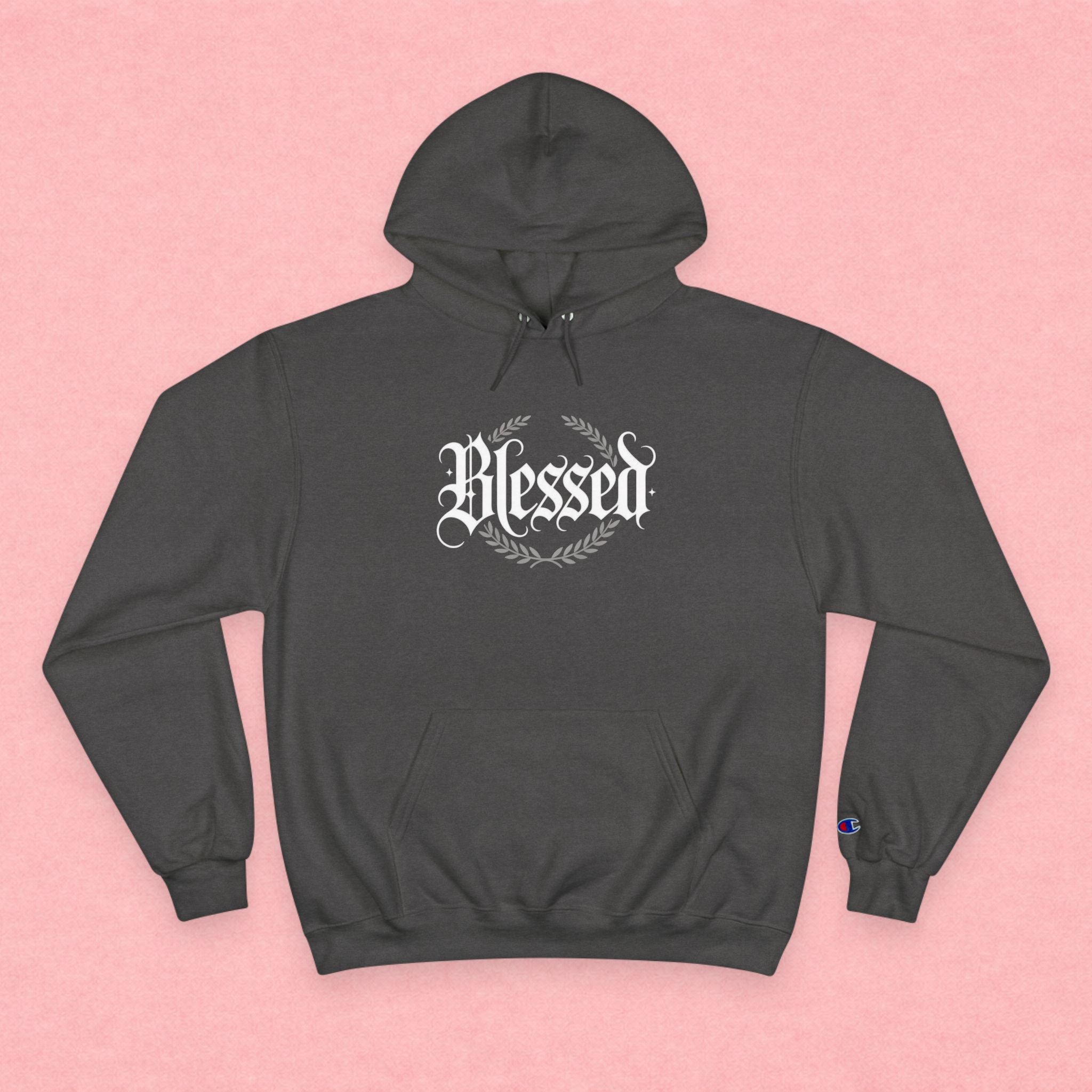 Blessed Hoodie – Vintage Script ‘Blessed’ Pullover for Faith & Gratitude