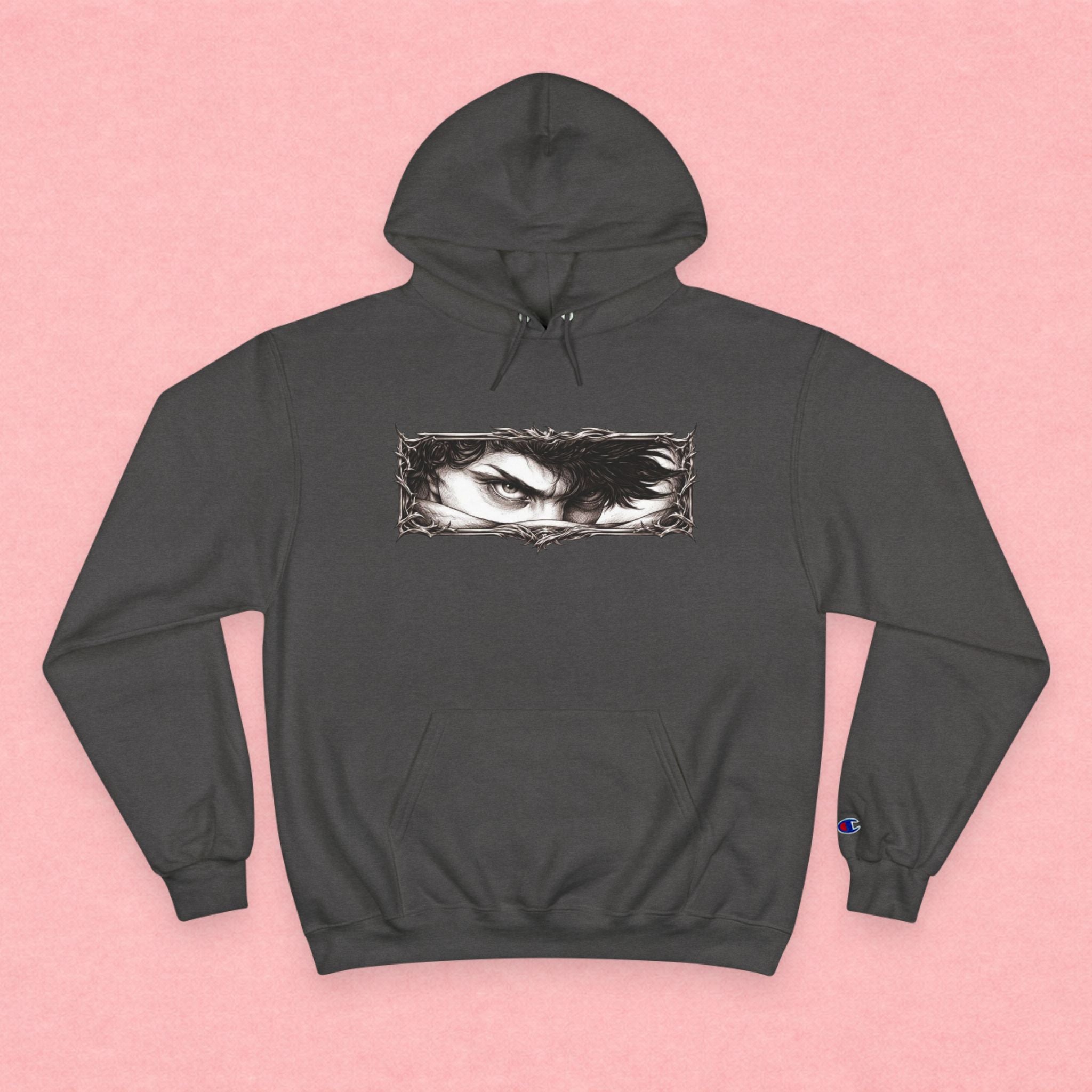 Eyes of the Champion Hoodie — Intense Gaze Graphic Pullover