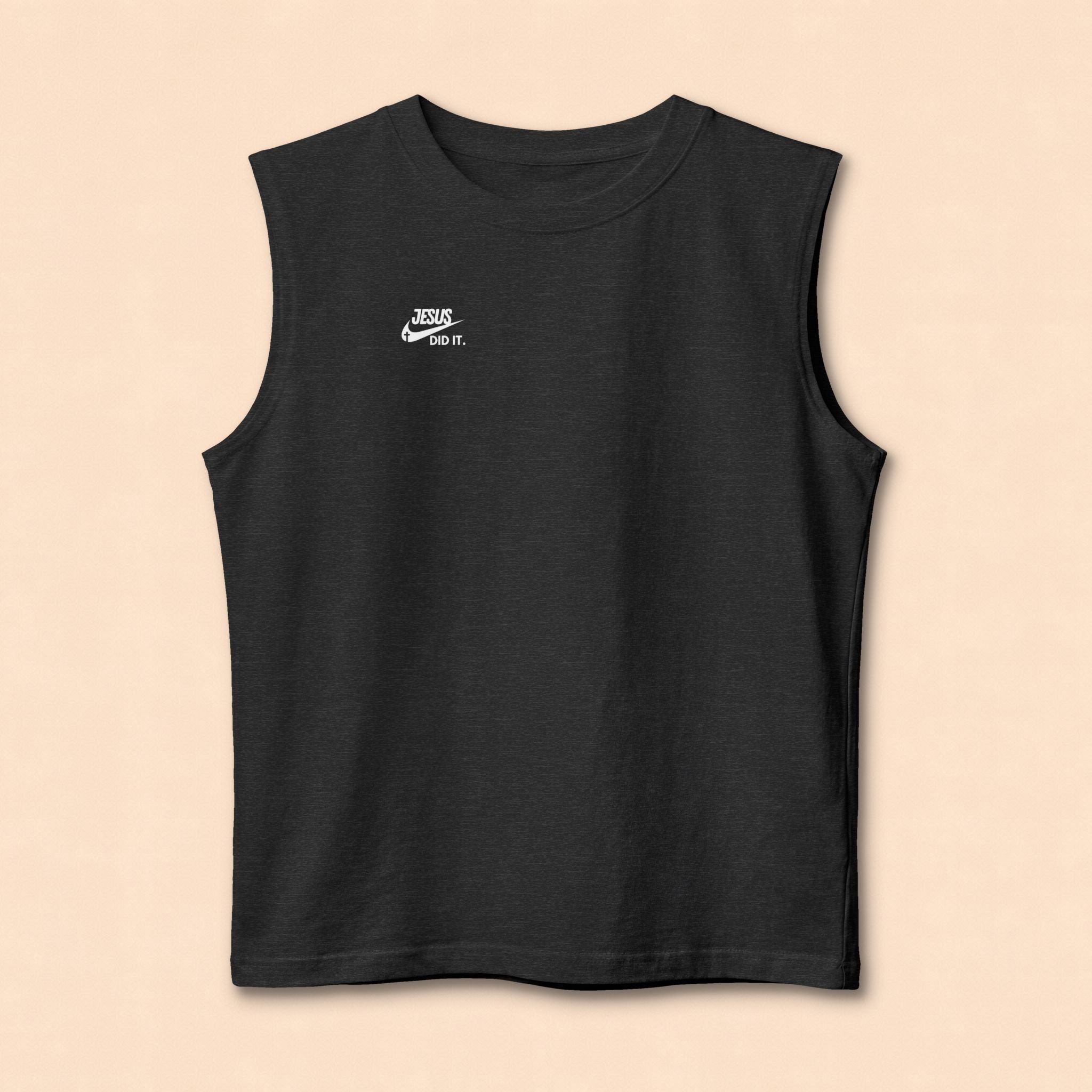Muscle Tank — Minimal 'Jesus Did It.' Workout Tank