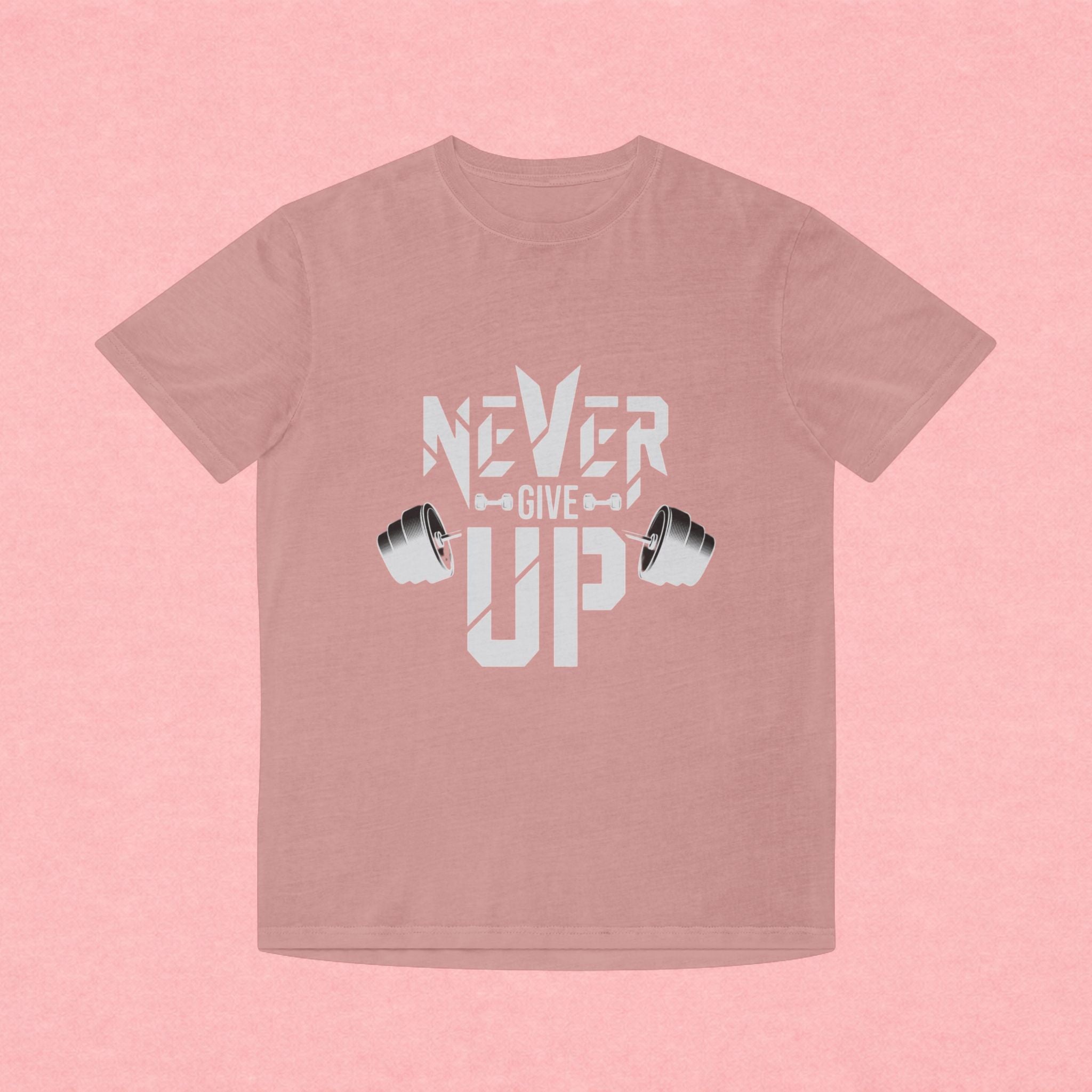 Never Give Up Fitness Tee — Motivational Weightlifting T‑Shirt